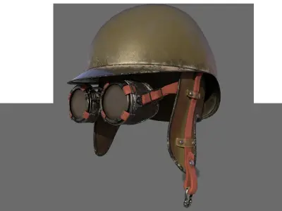 Steampunk Helmet Low-poly 3D model