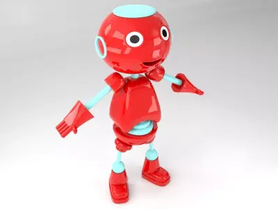 Cute Mini Robot Low-poly 3D model