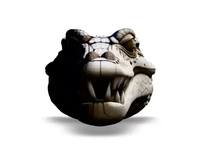 Realistic Crocodile Head 3D Model Low-poly 3D model