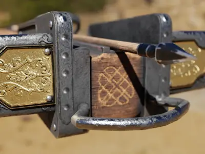 Crossbow bow and arrow Free low-poly 3D model