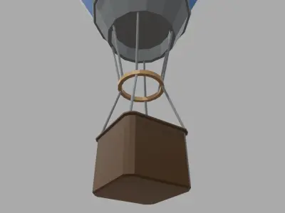 Low Poly Hot Air Balloon Low-poly 3D model