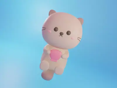 Cute Sea Otter 3D model