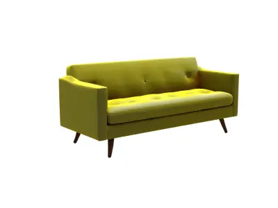 Modern Contemporary Yellow Sofa Couch Free low-poly 3D model