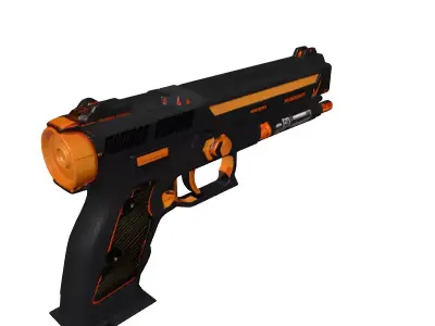 SciFi Pistol with Glowing Core 3D model