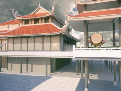 asia pagoda scence 3D model