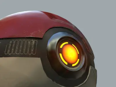 Stylised Pokeball PBR Low-poly 3D model