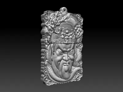HM Guangong Dragon Keychain 3D print model