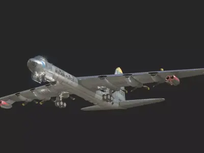 USAF B-36 Peacemaker Bomber B36 of Cold war Low-poly 3D model