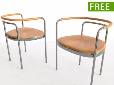 Chair made of metal and wood Free 3D model
