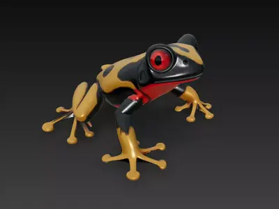Frog Poisonous Realistic 3D Model Basic - Low Poly Realistic Low-poly 3D model
