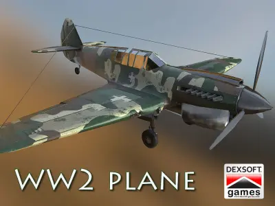 World War 2 Plane Low-poly 3D model