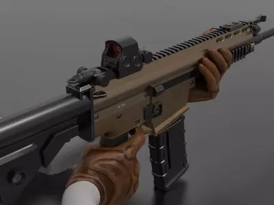 Game Combat Rifle Fps - Tps Low-poly 3D model