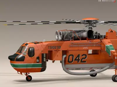 S-64F Skycrane 3D model