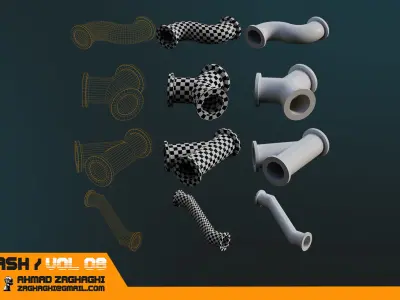 80 Modular Pipes - KITBASH - VOL 08 3D model