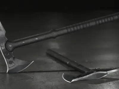 Tactical Tomahawk Game ready mesh and textures Low-poly 3D model