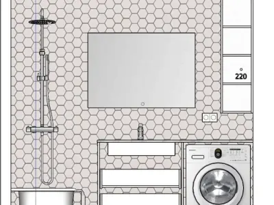 bathroom cabinet Low-poly 3D model
