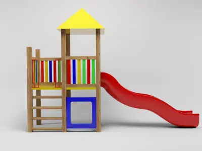 Playground slide Low-poly 3D model buy