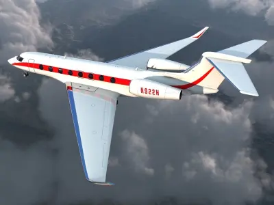 Business Jet Gulfstream G650 Rigged 3D model