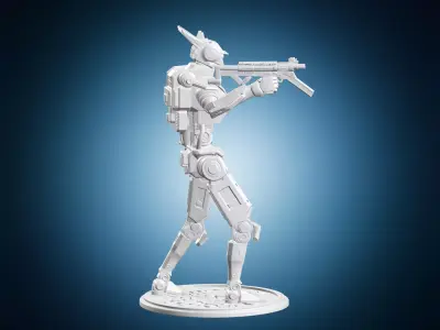 Futuristic Robot Soldier 3D print model