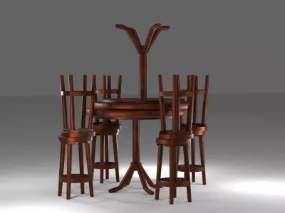 Medieval Table and Stool 3D Free low-poly 3D model