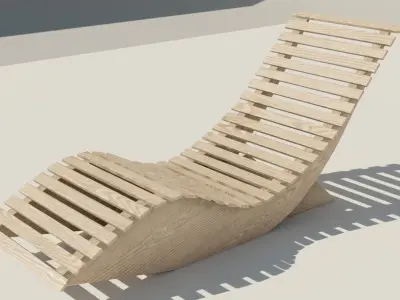 Modern long chair Free low-poly 3D model