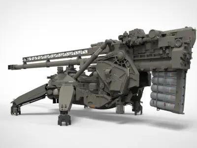 Sci fi cannon 380mm 3D model