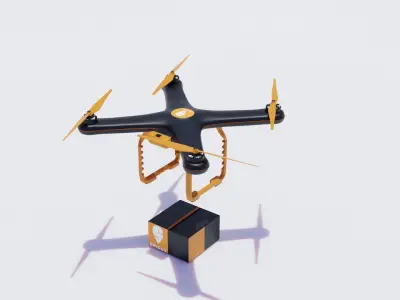 Package Delivery Drone Low-poly 3D model