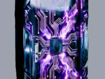 Futuristic Cyberpunk Circuit Door Low-poly 3D model