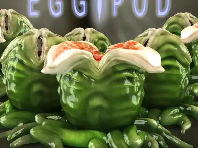 Rigged Egg Pod for Poser and Daz3d 3D model