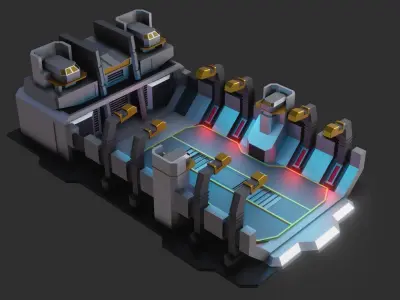 Sci-fi Military Station - Game Ready - PBR Low-poly 3D model