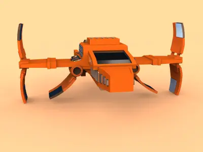 spaceship orange lego 3D print model
