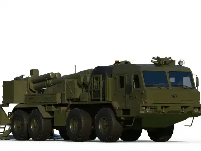 Malva 2s43 Self-propelled howitzer 3D model
