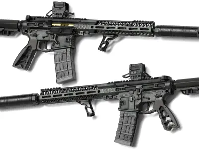 AR 15 SLR Low-poly 3D model