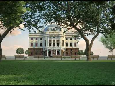 Opera house full scene - Bratislava Slovakia 3D model