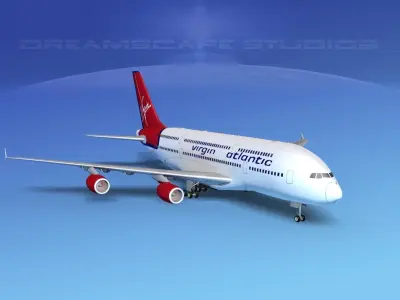 Airbus A380-800 Virgin Atlantic 3D model
