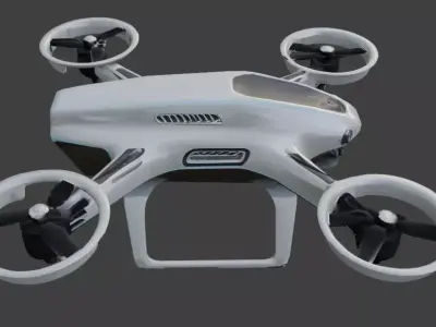 Futuristic Sci-Fi Drone Low-poly 3D model