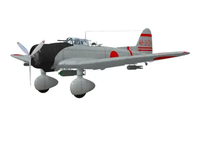 Aichi D3A Type 99 bomber Val 3D model