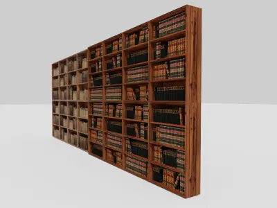 Bookshelf Bookcase Library 3D model