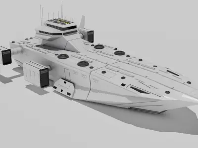 Nomad Landing Ship Low-poly 3D model