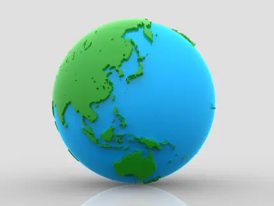 Earth high-poly globe 3D model