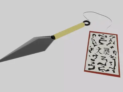 kunai knife Low-poly 3D model