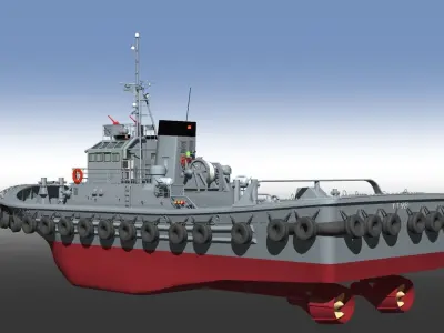Japan Maritime Self-Defense Force Type58 Tugboat Free 3D model