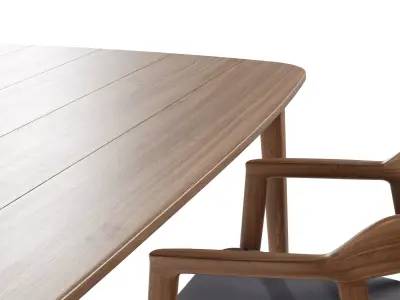 Dining Table Set - Chair - Furniture Free 3D model