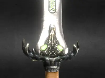 Baphomet-Sword three swords Free low-poly 3D model