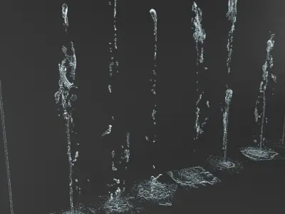 Water Jet Exterior Fountains Pack 3D model