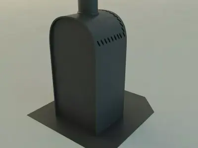 Fireplace wood burning stove with logs on top Free 3D model