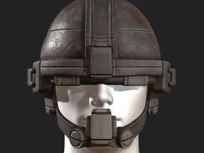 Helmet military combat soldier armor  Low-poly 3D model 10