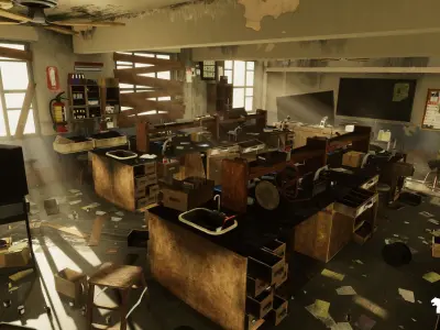 Abandoned Chemistry Classroom Low-poly 3D model