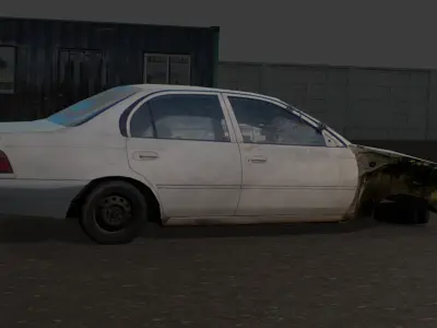 Toyota Corolla Junk Car Free low-poly 3D model