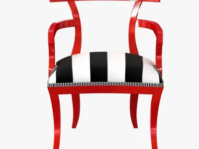 red paint finish clismos chair 3D model